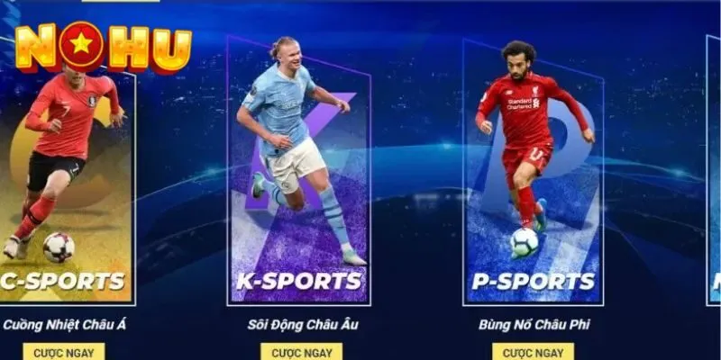 Danh sách các loại hình cá cược thể thao tại NOHU năm 2024